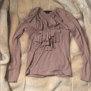 Ralph Lauren Camel Ruffle Knit Top